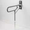 AKW Fold-Up Toilet Support Grab Rail With Adjustable Leg - Mid Grey -Croydex shop 01830mg l