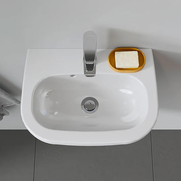 Duravit D-Code 450mm 1TH Handrinse Basin + Semi Pedestal 7 Duravit D-Code 450mm 1TH Handrinse Basin + Semi Pedestal - Image 5