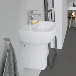 Duravit D-Code 450mm 1TH Handrinse Basin + Semi Pedestal