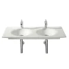 Roca - Kalahari-N Double Bowl Wall Mounted Basin - 1200mm -1 Tap Hole Per Bowl -Croydex shop 12001thbasinverylarge