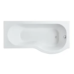 Victorian Plumbing Concerto P Shaped Small Shower Bath - 1500mm With Screen + Panel