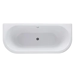 Nuie 1700 Double Ended Back To Wall Roll Top Bath Inc. Chrome Legs -Croydex shop 1700doubleendedbacktowallfreestandingbathwithchromelegsetdetail2