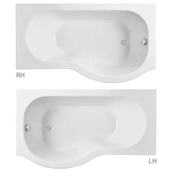 Cruze Bathroom Cruze Shower Bath Enclosure - 1700mm P-Shaped Inc. Screen + Panel