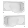 Cruze Bathroom Cruze P Shaped Shower Bath - 1700mm With Screen + Panel -Croydex shop 17csb n detail1a