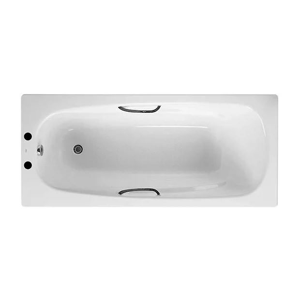 Roca Carla 1700 X 700mm 2TH Steel Enamel Bath With Grips 3 Roca Carla 1700 X 700mm 2TH Steel Enamel Bath With Grips