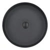 Just Taps Plu JTP Vos Matt Black Round Stainless Steel Counter Top Basin + Waste -Croydex shop 28ctr400mb d1