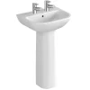 VitrA - S20 Model 4 Piece Suite - Closed Back CC Toilet & 60cm Basin - 1 Or 2 Tap Holes -Croydex shop 2thbasins20