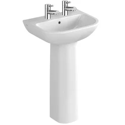VitrA - S20 Model 4 Piece Suite - Closed Back CC Toilet & 60cm Basin - 1 Or 2 Tap Holes