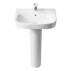 Roca Debba 550mm 1TH Basin With Full Pedestal -Croydex shop 323990001 l