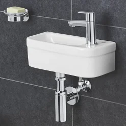 Grohe Euro 370mm 1TH Compact Right Hand Wall Hung Basin -Croydex shop 39327000 d1