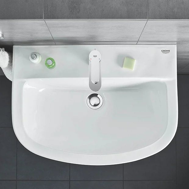 Grohe Bau 600mm 1TH Basin + Full Pedestal 6 Grohe Bau 600mm 1TH Basin + Full Pedestal - Image 4