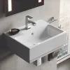 Grohe Cube Ceramic 450mm 1TH Wall Hung Basin -Croydex shop 3948300h d2