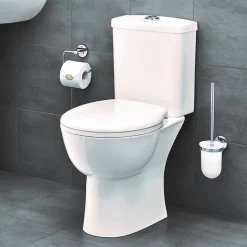 Grohe Bau Rimless Close Coupled Toilet With Soft Close Seat (Side Inlet) + FREE TOILET ROLL HOLDER -Croydex shop 39496000 d4