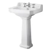 Bayswater Fitzroy Comfort Height Traditional 3TH Basin & Full Pedestal -Croydex shop 3thbayc009 l