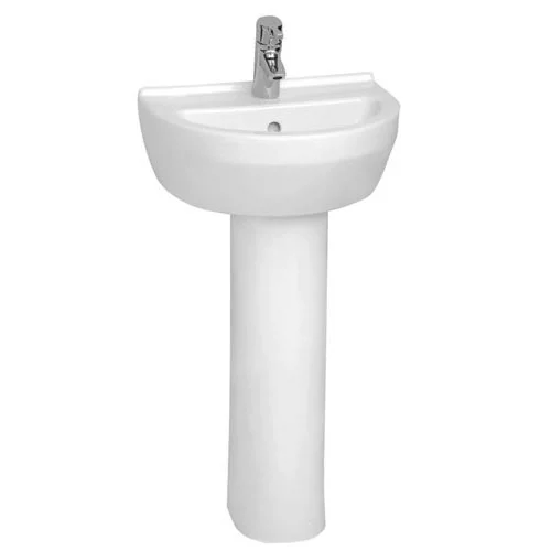VitrA - S50 45cm Round Cloakroom Basin And Pedestal - 1 Tap Hole 3 VitrA - S50 45cm Round Cloakroom Basin And Pedestal - 1 Tap Hole