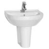 VitrA - S50 Round Washbasin & Half Pedestal - 1 Tap Hole - 4 Size Options -Croydex shop 53131th5315 l