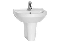 VitrA - S50 Round Washbasin & Half Pedestal - 1 Tap Hole - 4 Size Options