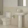 VitrA - S20 Model Washbasin & Pedestal - 2 Tap Hole -Croydex shop 55002th5529ai 1