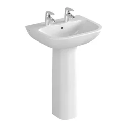 VitrA - S20 Model Washbasin & Pedestal - 2 Tap Hole -Croydex shop 550255292thnewverylarge