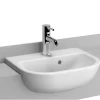 VitrA S20 45cm Short Projection Semi-Recessed Basin - 1 Tap Hole -Croydex shop 5521ai1