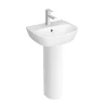 VitrA - Zentrum Basin And Pedestal - 1 Tap Hole - 4 X Size Options -Croydex shop 5631 6408 n