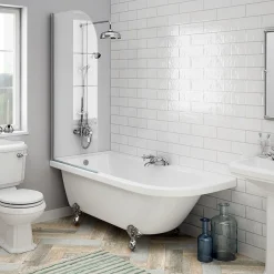 Victorian Plumbing Appleby 1700 Roll Top Shower Bath With Screen + Chrome Leg Set 11 Victorian Plumbing Appleby 1700 Roll Top Shower Bath With Screen + Chrome Leg Set -Croydex shop a17bsr d4