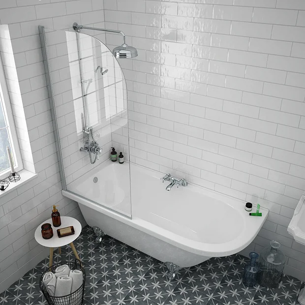 Victorian Plumbing Appleby 1700 Roll Top Shower Bath With Screen + Chrome Leg Set 4 Victorian Plumbing Appleby 1700 Roll Top Shower Bath With Screen + Chrome Leg Set - Image 2