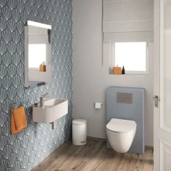 Crosswater Popolo 480 X 250mm (1TH) Wall Hung Cloakroom Basin - White Gloss -Croydex shop aaaaa