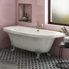 Victorian Plumbing Admiral 1685 Back To Wall Roll Top Bath + Chrome Leg Set -Croydex shop admiral1685b d6