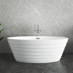 Victorian Plumbing Alcamo 1600 X 805 Curved Ripple Design Bath With Chrome Waste -Croydex shop afb614c d1