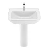 Roca Aire Square 600mm 1TH Basin With Full Pedestal -Croydex shop airsq600fp l