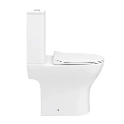 Victorian Plumbing Alps Modern Rimless Short Projection Toilet + Soft Closing Seat -Croydex shop alp350 d4
