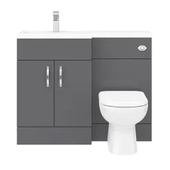 Victorian Plumbing Apollo2 1100mm Gloss Grey Combination Furniture Pack (Excludes Pan + Cistern) -Croydex shop ap1100g d4