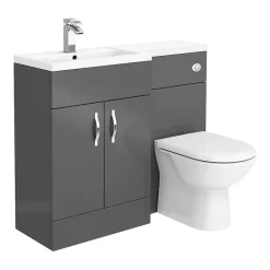 Victorian Plumbing Apollo2 1100mm Gloss Grey Combination Furniture Pack (Excludes Pan + Cistern) -Croydex shop ap1100gd3
