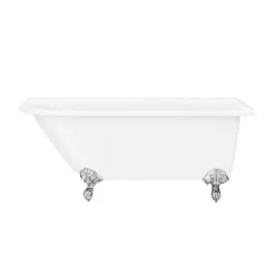 Victorian Plumbing Appleby 1550 Roll Top Shower Bath + Chrome Leg Set -Croydex shop ap1550b n d1