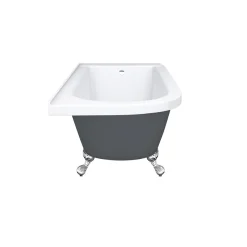 Victorian Plumbing Appleby Grey 1700 Roll Top Shower Bath + Chrome Leg Set -Croydex shop ap1700bgry new detail2