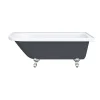 Victorian Plumbing Appleby Grey 1700 Roll Top Shower Bath + Chrome Leg Set -Croydex shop ap1700bgry new detail3