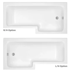 Victorian Plumbing Apollo2 Shower Bath - 1700mm L Shaped With Screen + Gloss Grey Panel -Croydex shop ap17fs n d4a