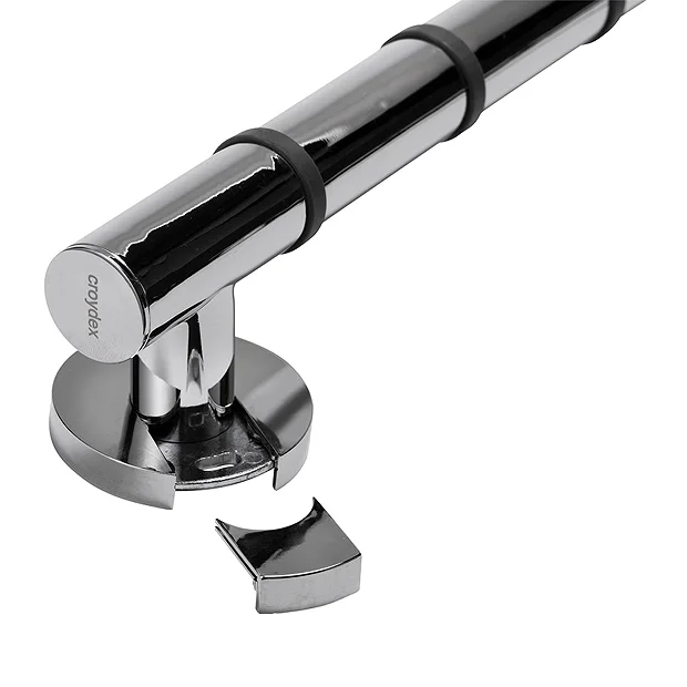 Croydex Grab N Grip L-Shaped 480mm Rail Grab Bar - Chrome 6 Croydex Grab N Grip L-Shaped 480mm Rail Grab Bar - Chrome - Image 4
