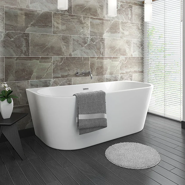 Victorian Plumbing Apollo Back To Wall Modern Curved Bath (1700 X 800mm) 4 Victorian Plumbing Apollo Back To Wall Modern Curved Bath (1700 X 800mm) - Image 2