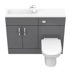 Victorian Plumbing Apollo2 1100mm Gloss Grey Slimline Combination Furniture Pack (Excludes Pan + Cistern) 12 Victorian Plumbing Apollo2 1100mm Gloss Grey Slimline Combination Furniture Pack (Excludes Pan + Cistern) -Croydex shop aps1100g d3