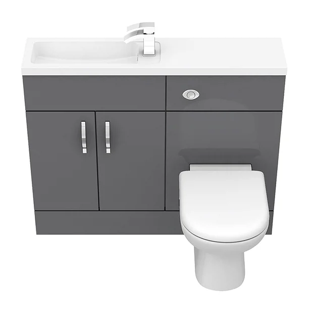 Victorian Plumbing Apollo2 1100mm Gloss Grey Slimline Combination Furniture Pack (Excludes Pan + Cistern) 7 Victorian Plumbing Apollo2 1100mm Gloss Grey Slimline Combination Furniture Pack (Excludes Pan + Cistern) - Image 5