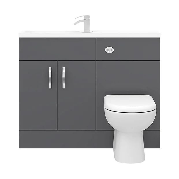 Victorian Plumbing Apollo2 1100mm Gloss Grey Slimline Combination Furniture Pack (Excludes Pan + Cistern) 8 Victorian Plumbing Apollo2 1100mm Gloss Grey Slimline Combination Furniture Pack (Excludes Pan + Cistern) - Image 6