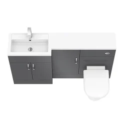 Victorian Plumbing Apollo2 1500mm Gloss Grey Combination Furniture Pack (Excludes Pan + Cistern) -Croydex shop aps1500g d3