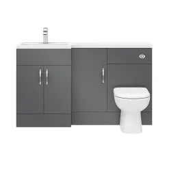 Victorian Plumbing Apollo2 1500mm Gloss Grey Combination Furniture Pack (Excludes Pan + Cistern) -Croydex shop aps1500g d4