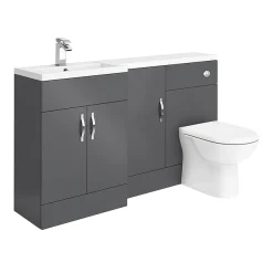 Victorian Plumbing Apollo2 1500mm Gloss Grey Combination Furniture Pack (Excludes Pan + Cistern) -Croydex shop aps1500gd3