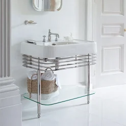 Arcade Bathroom Arcade 900mm Basin And Stand With Glass Shelf 7 Arcade Bathroom Arcade 900mm Basin And Stand With Glass Shelf -Croydex shop arcade900mmbasinandstandwithglassshelfd2
