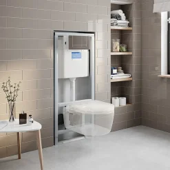 Villeroy & Boch Viconnect Pro Toilet Frame With Chrome Flush Plate + Avento Wall Hung Toilet -Croydex shop artvipwc d1