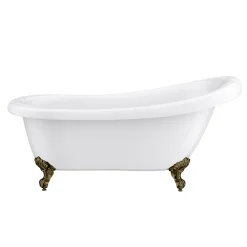 Victorian Plumbing Astoria 1550 Roll Top Slipper Bath + Antique Brass Leg Set -Croydex shop ast1550ab detail01