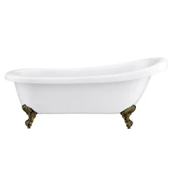 Victorian Plumbing Astoria 1710 Roll Top Slipper Bath + Antique Brass Leg Set -Croydex shop ast1710abdetail01a